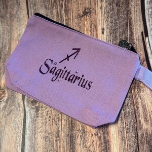 NEW Sagittarius Purple 7”x5” Pouch with Custom Vinyl and Charm Item #PHK3492